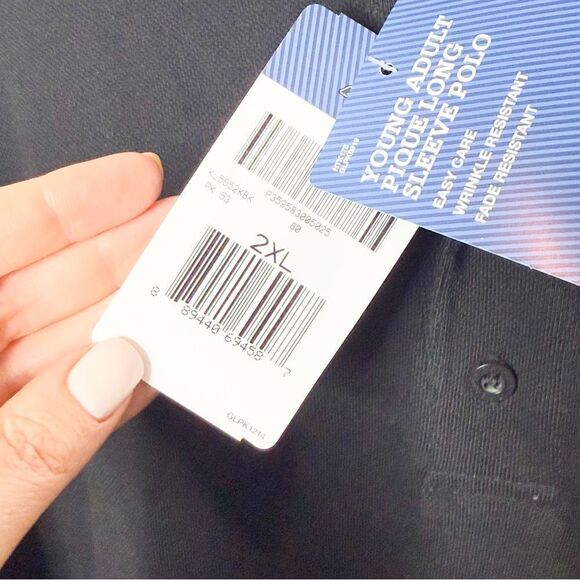 Dickies NWT! Black Long Sleeve Polo Shirt Men's Workwear Uniform Size 2XL - Picture 4 of 6